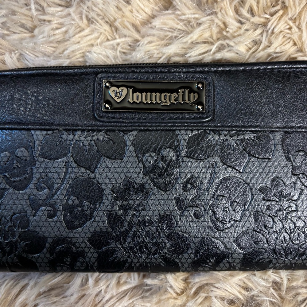 Black Floral-Skull Wallet